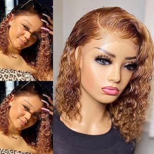 T part human hair wig curly bob wig with baby hair for women pre plucked wig